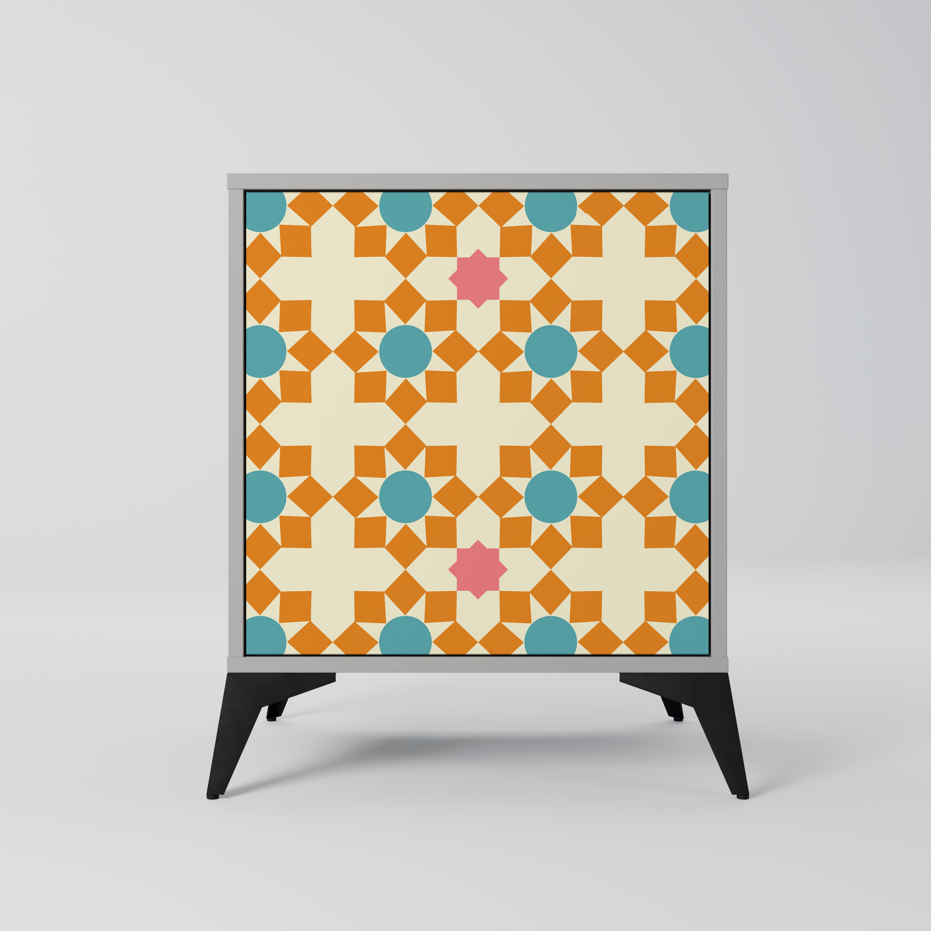 BLOMSTERDEKORATION 1-dörrs skänk i grå finish