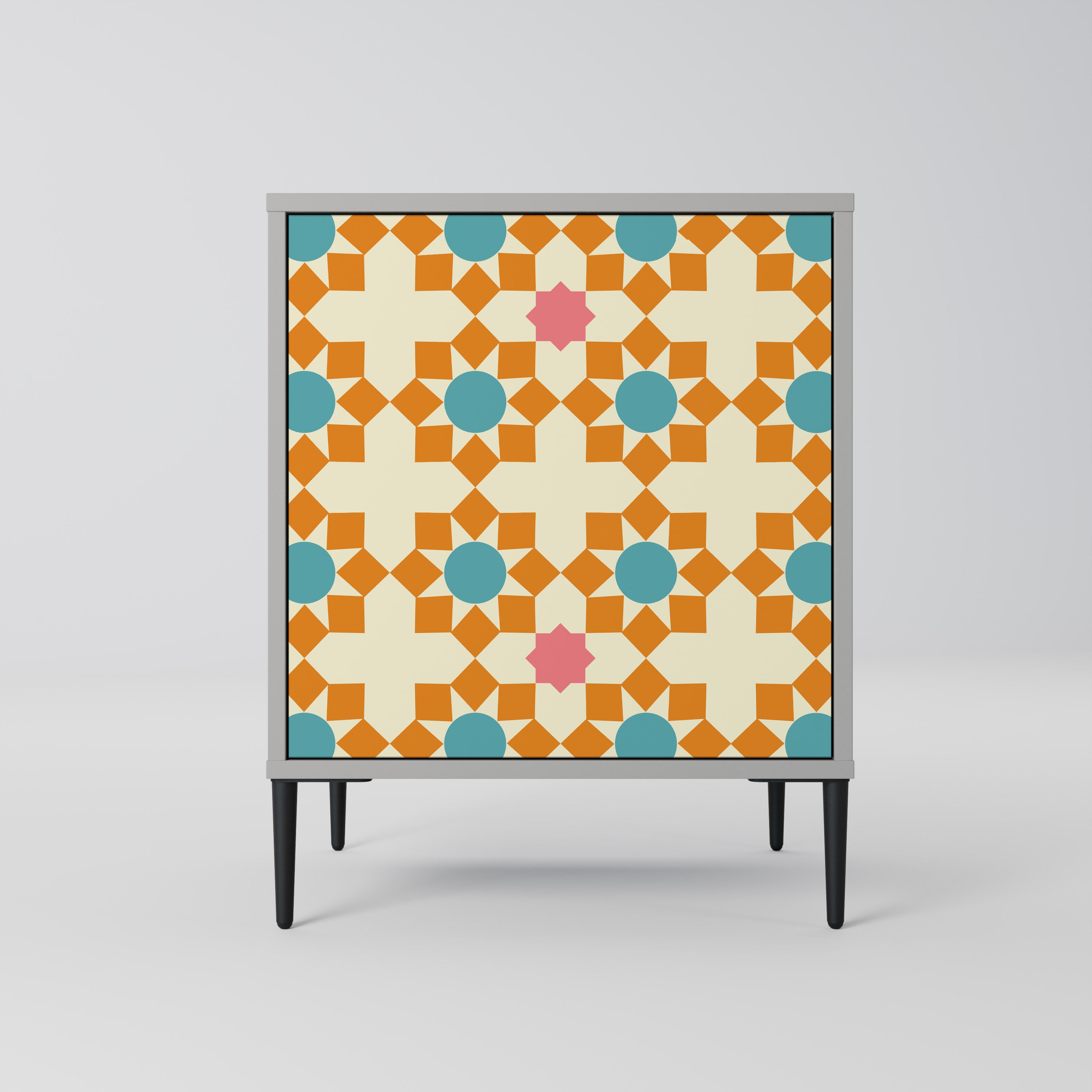 BLOMSTERDEKORATION 1-dörrs skänk i grå finish