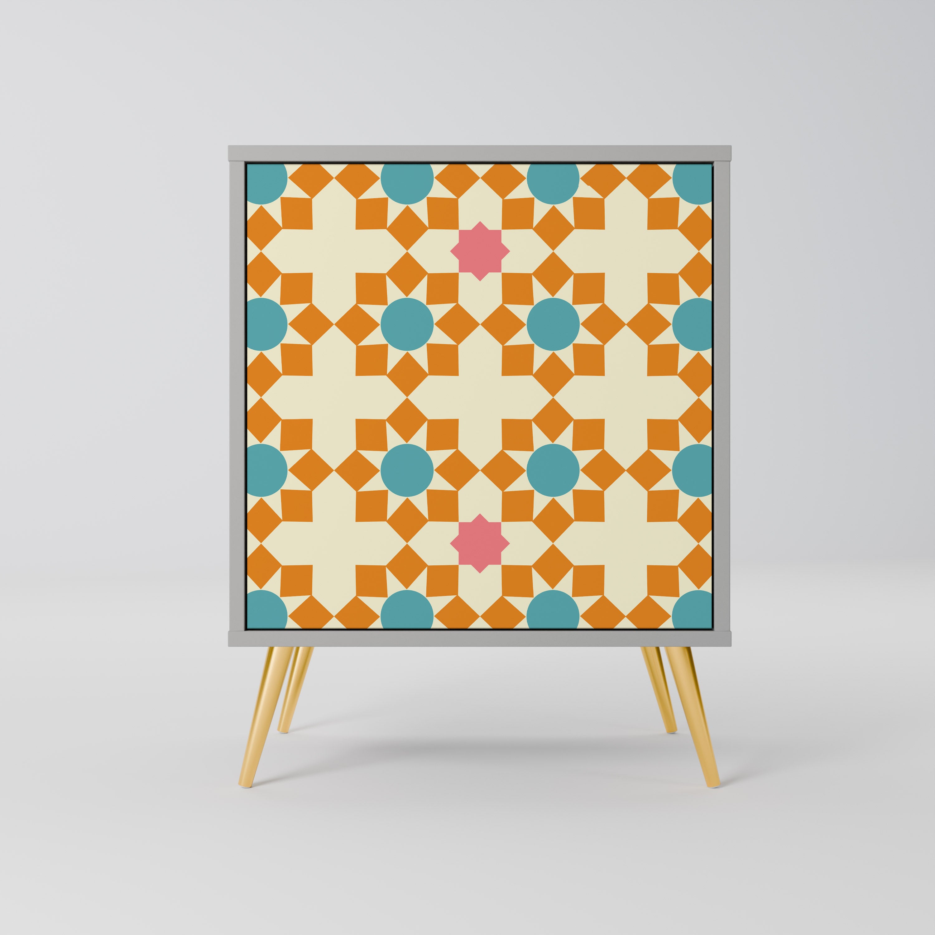 BLOMSTERDEKORATION 1-dörrs skänk i grå finish