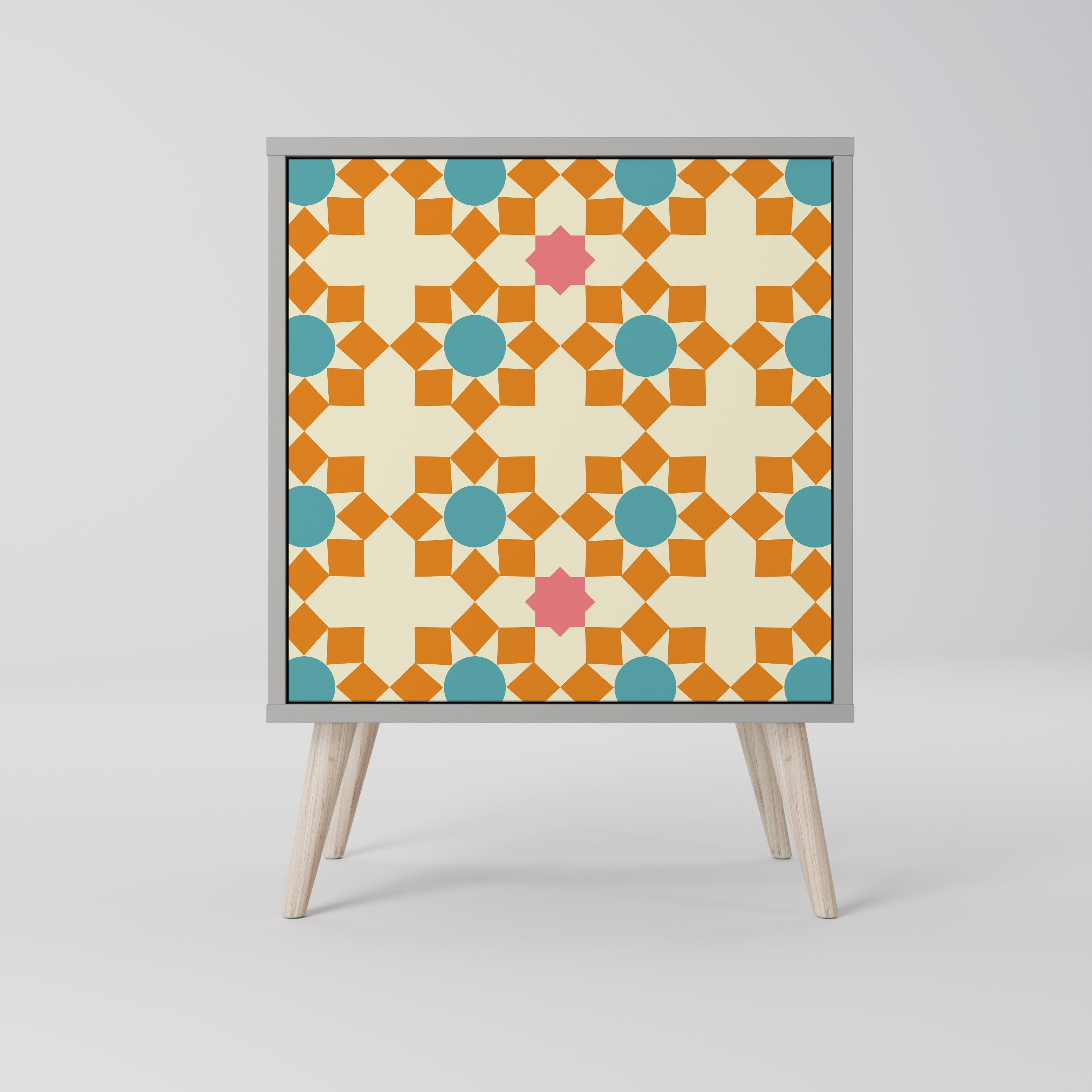 BLOMSTERDEKORATION 1-dörrs skänk i grå finish