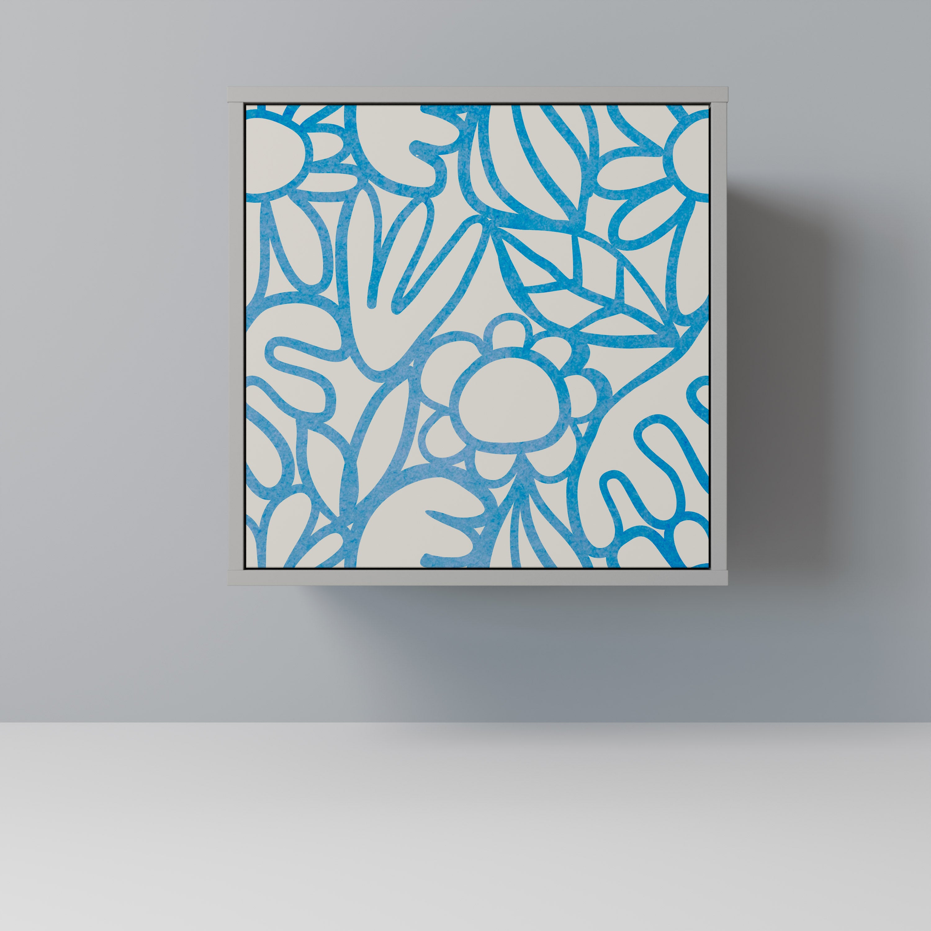 BLOOMY MORNING skänk med 1 dörr i grå finish