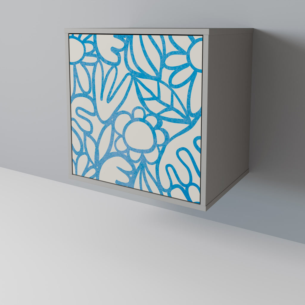 BLOOMY MORNING skänk med 1 dörr i grå finish