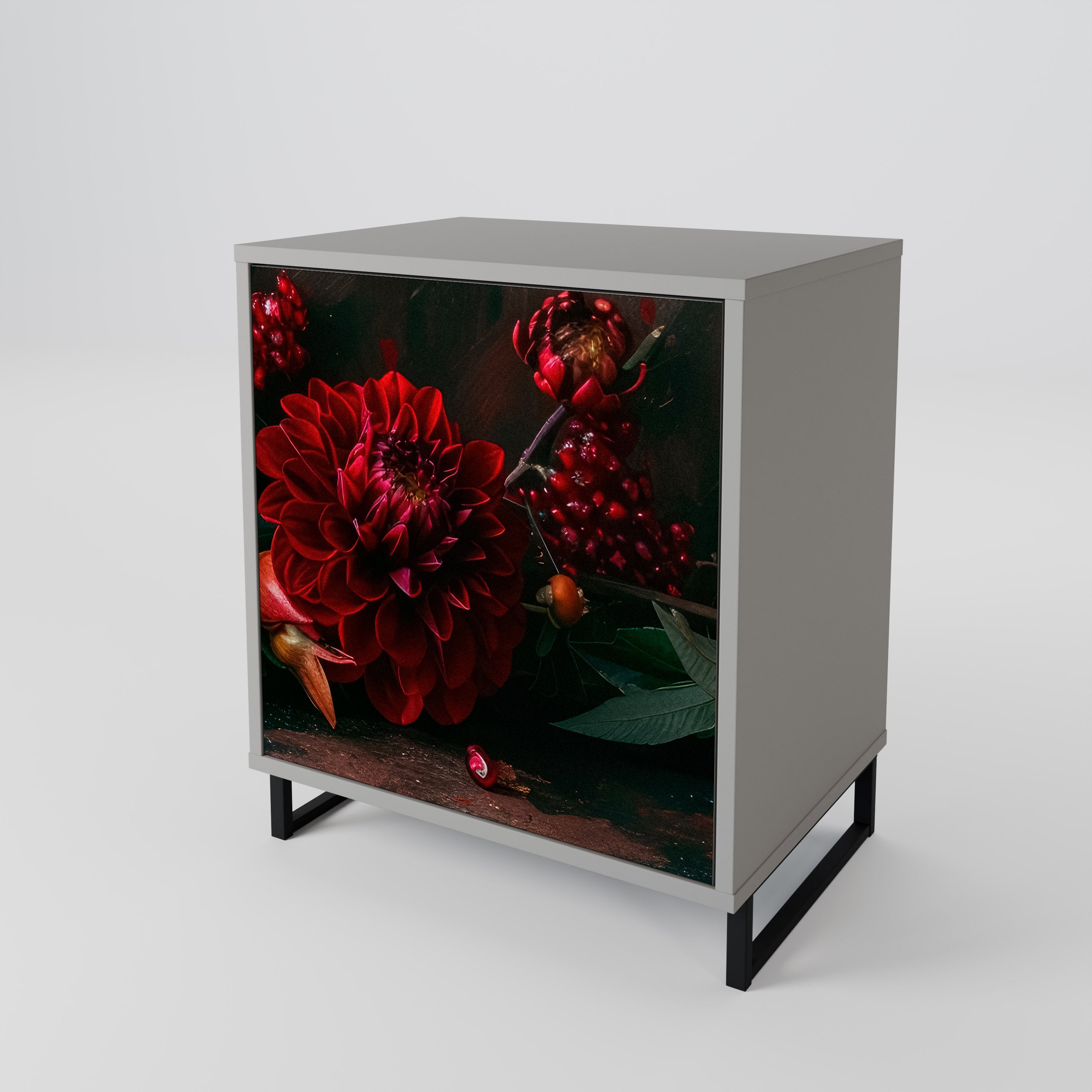 DAHLIAS AND POMEGRANATES 1-Door Sideboard