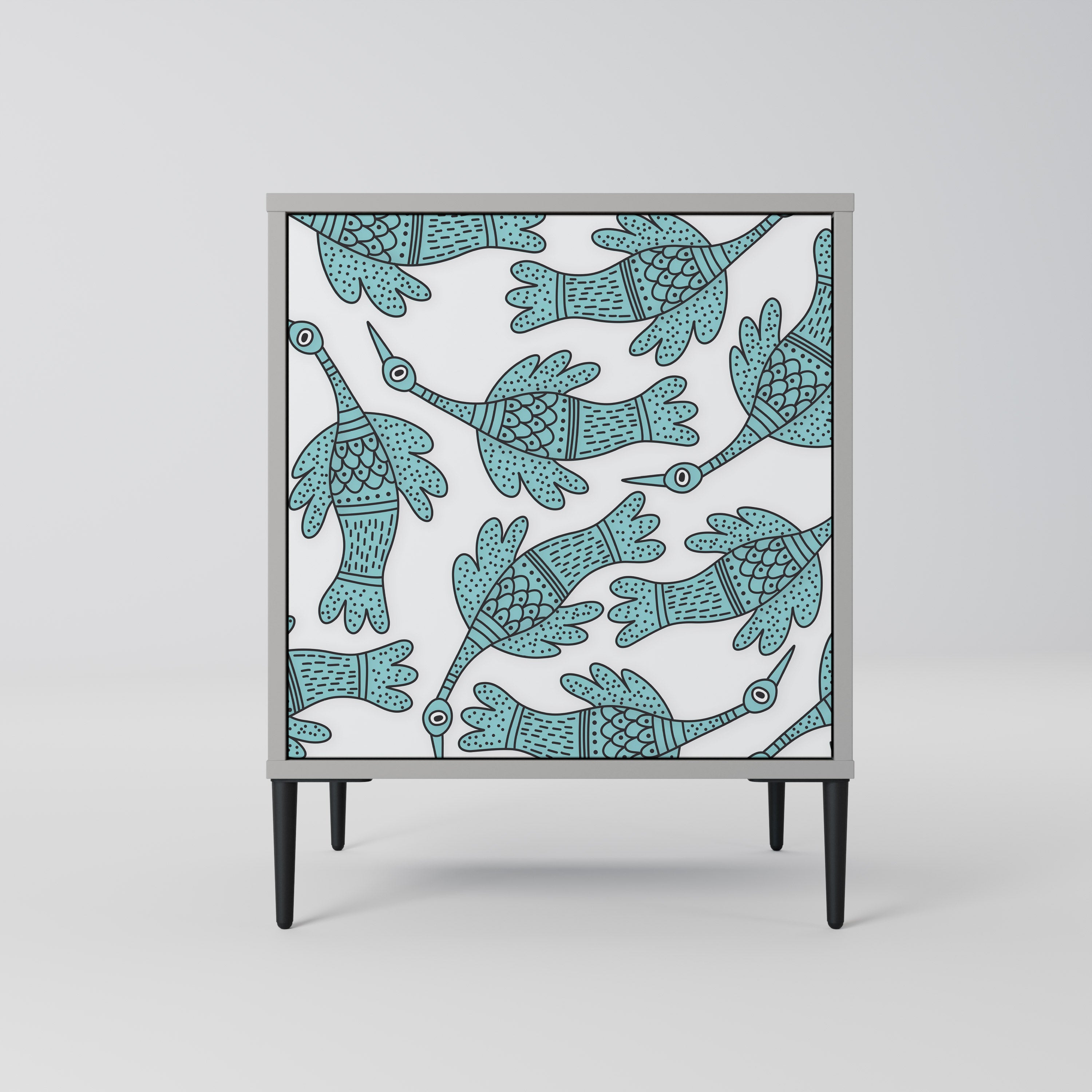 WATERSPOUT SONGIBIRD skänk med 1 dörr i grå finish