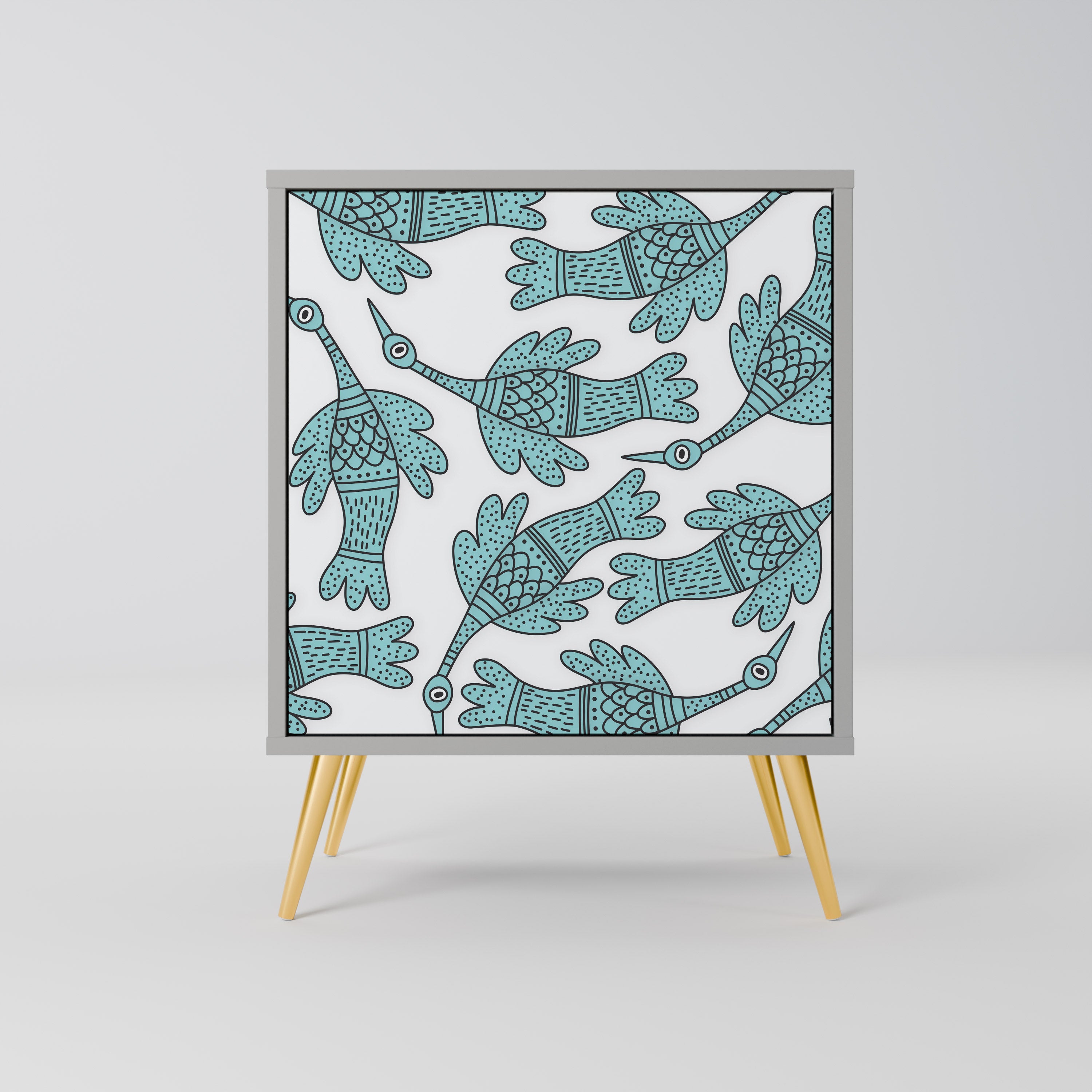 WATERSPOUT SONGIBIRD skänk med 1 dörr i grå finish