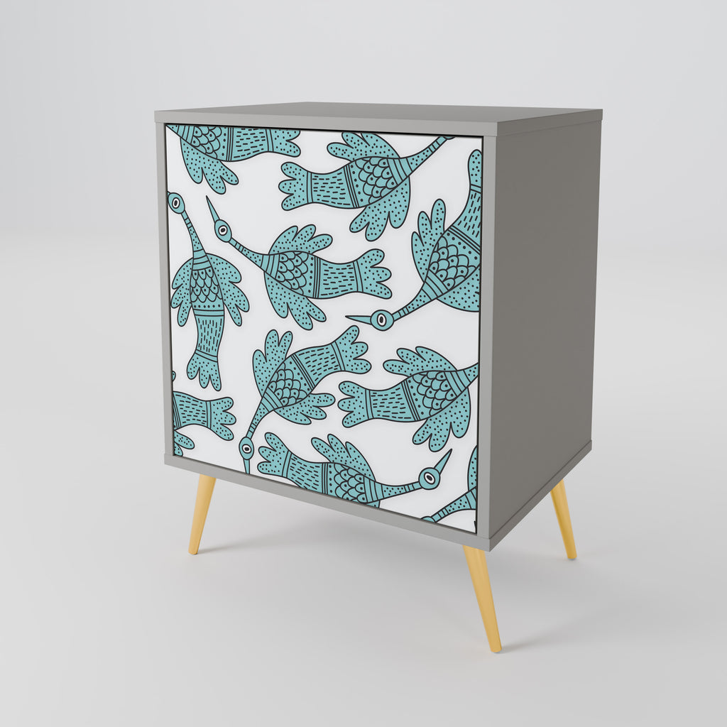 WATERSPOUT SONGIBIRD skänk med 1 dörr i grå finish