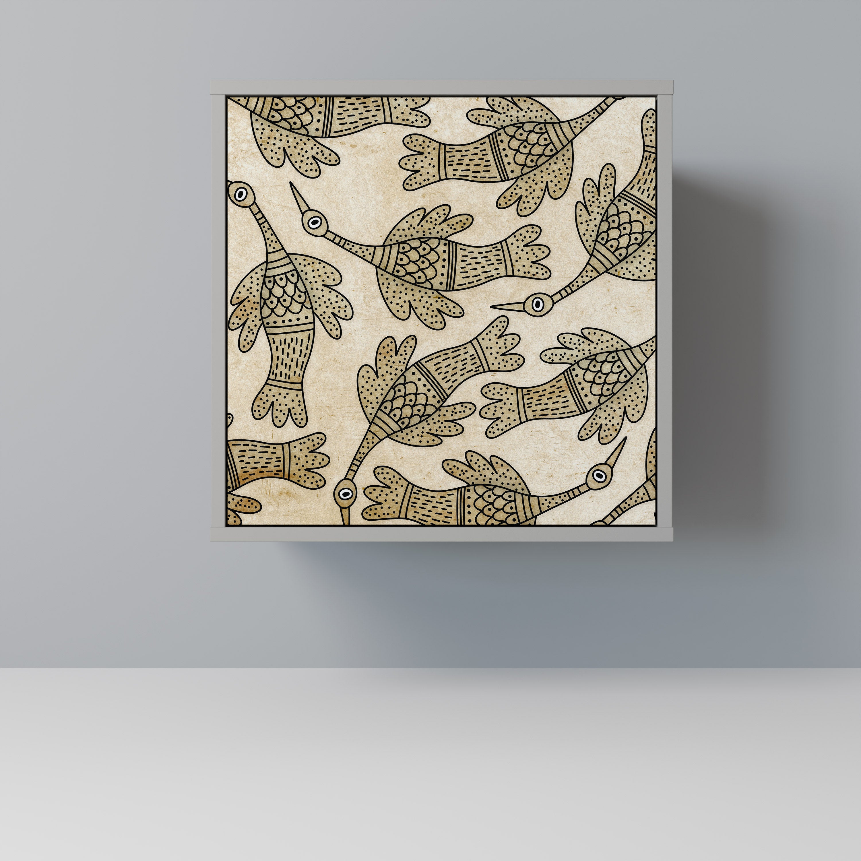 ALMONDINE SONGBIRD skänk med 1 dörr i grå finish