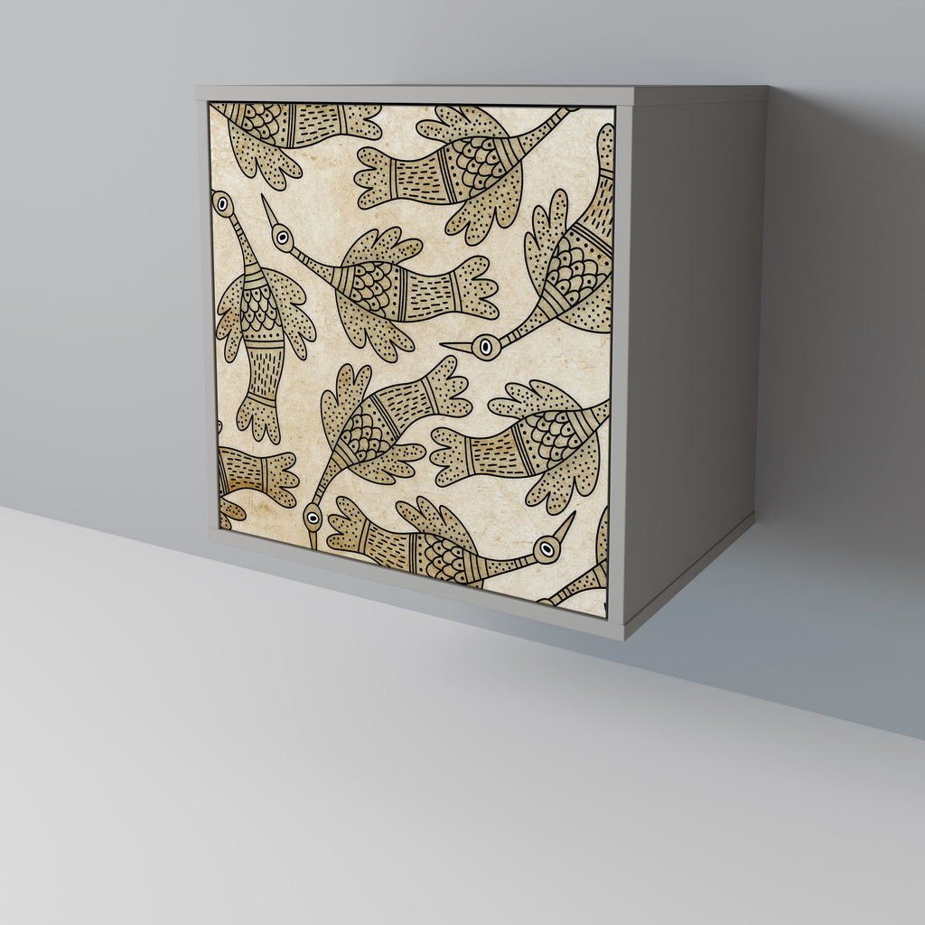 ALMONDINE SONGBIRD skänk med 1 dörr i grå finish