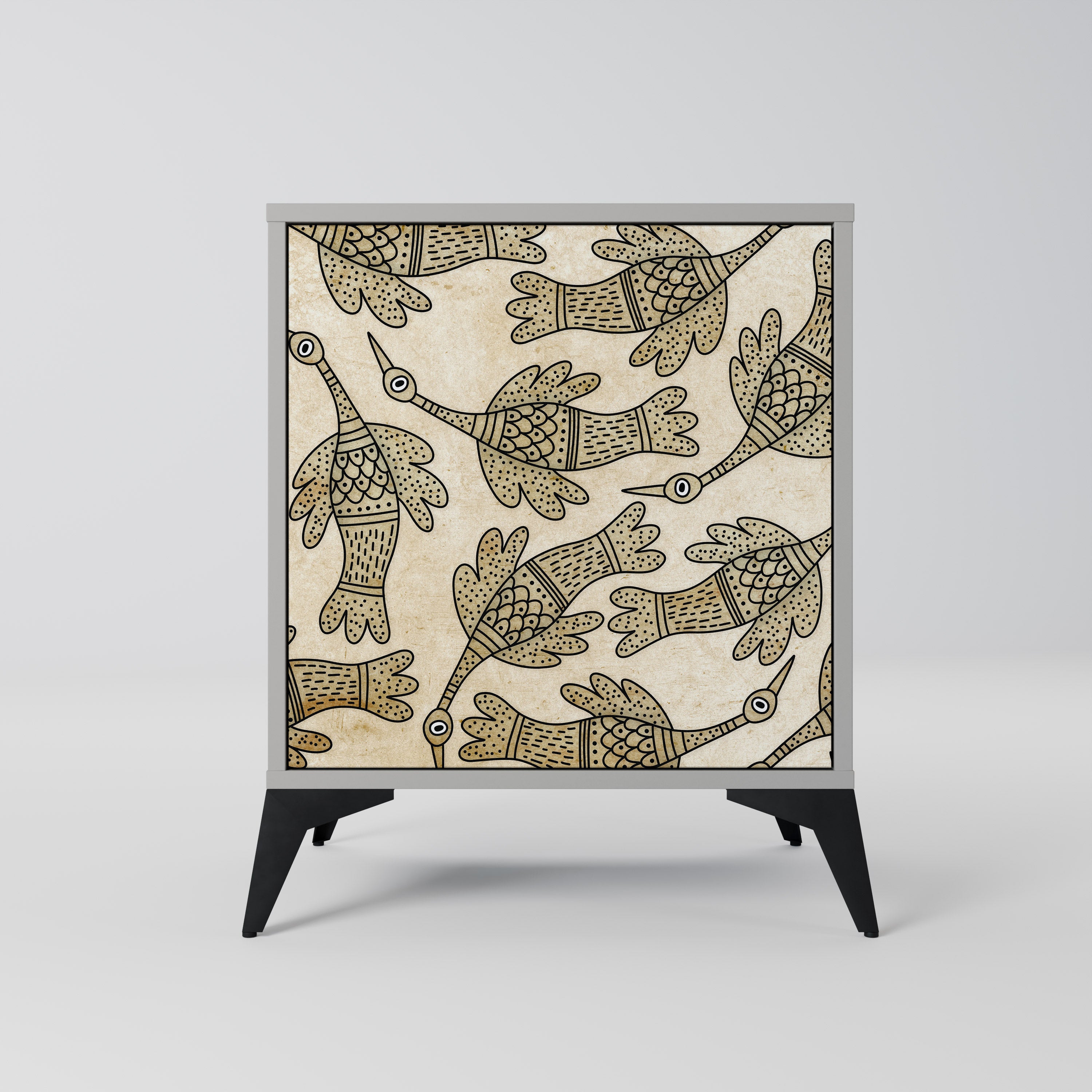 ALMONDINE SONGBIRD skänk med 1 dörr i grå finish