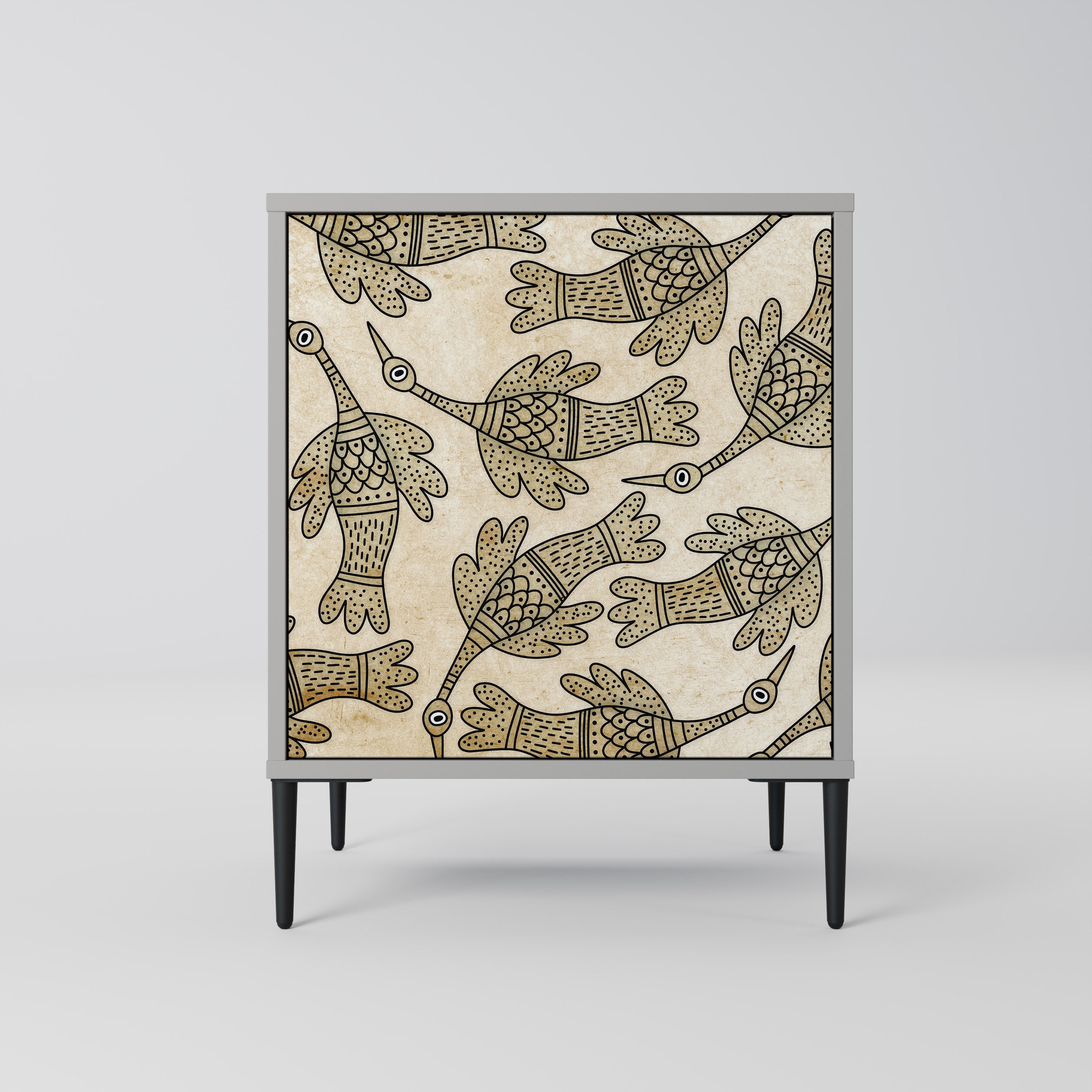 ALMONDINE SONGBIRD skänk med 1 dörr i grå finish