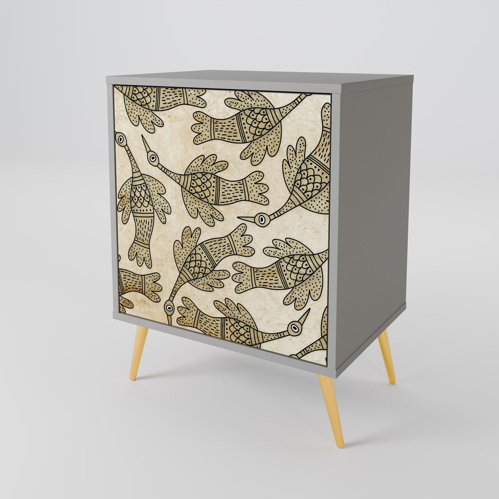 ALMONDINE SONGBIRD skänk med 1 dörr i grå finish