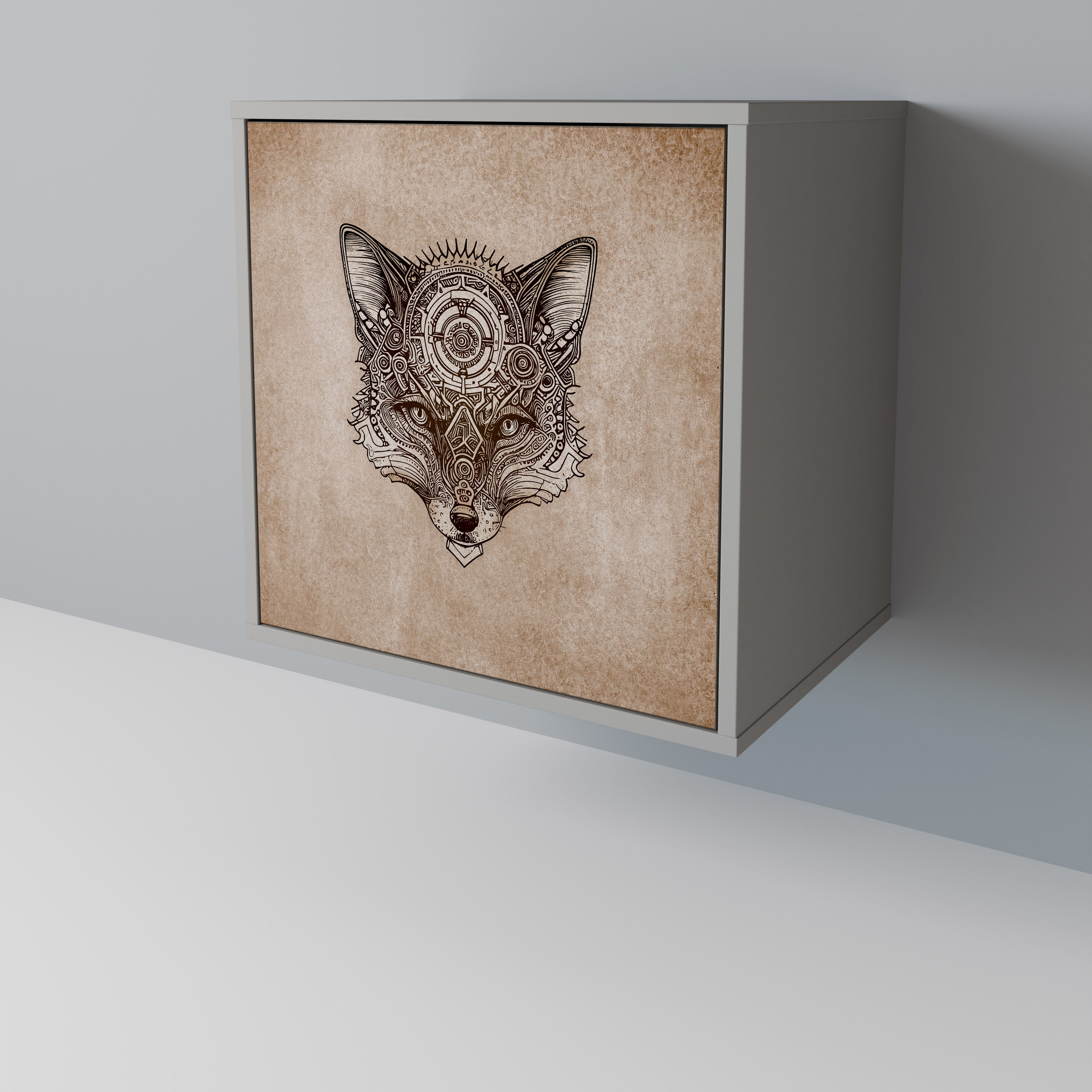 STEAMPUNK CLAN skänk med 1 dörr i grå finish