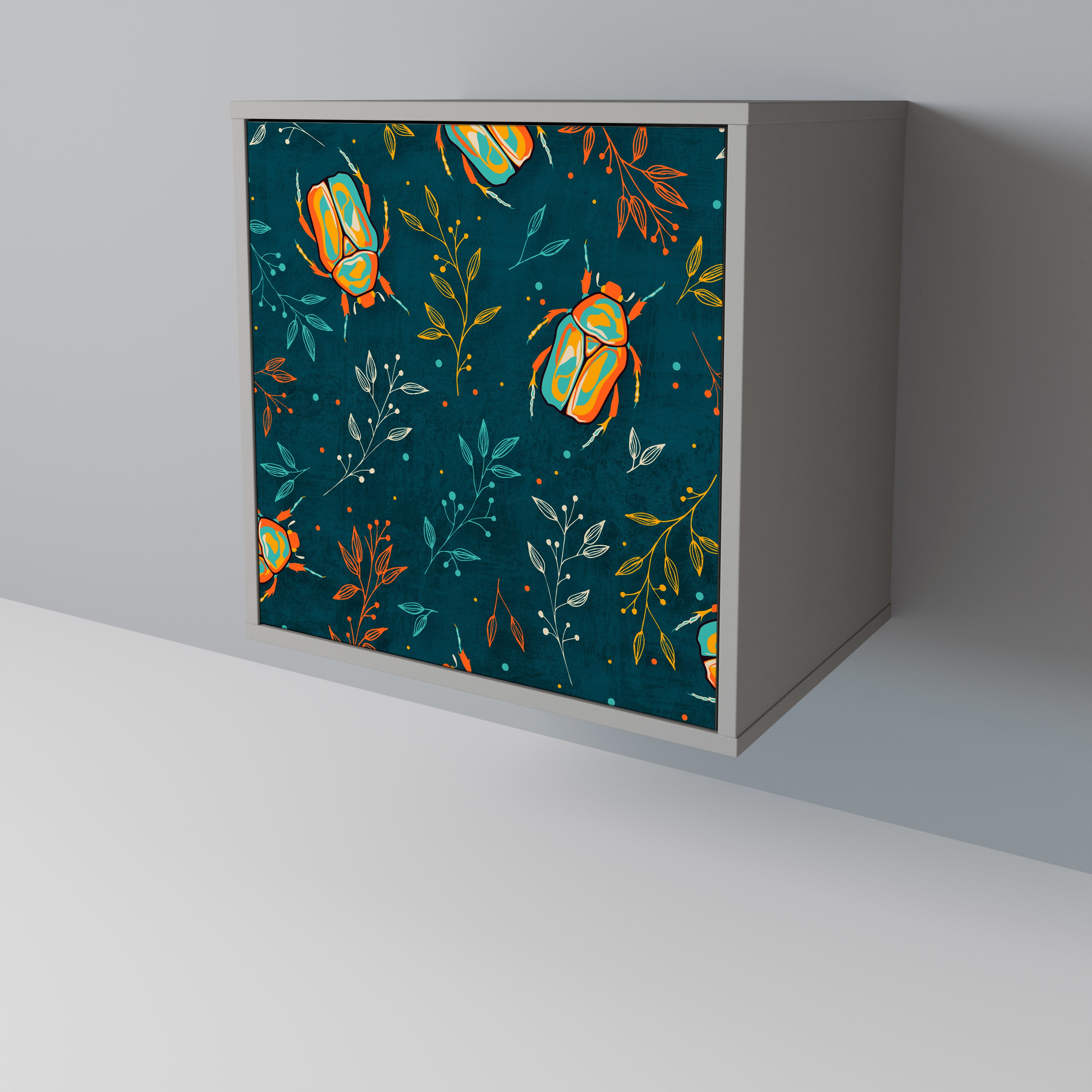 AUTUMN INSECTS skänk med 1 dörr i grå finish