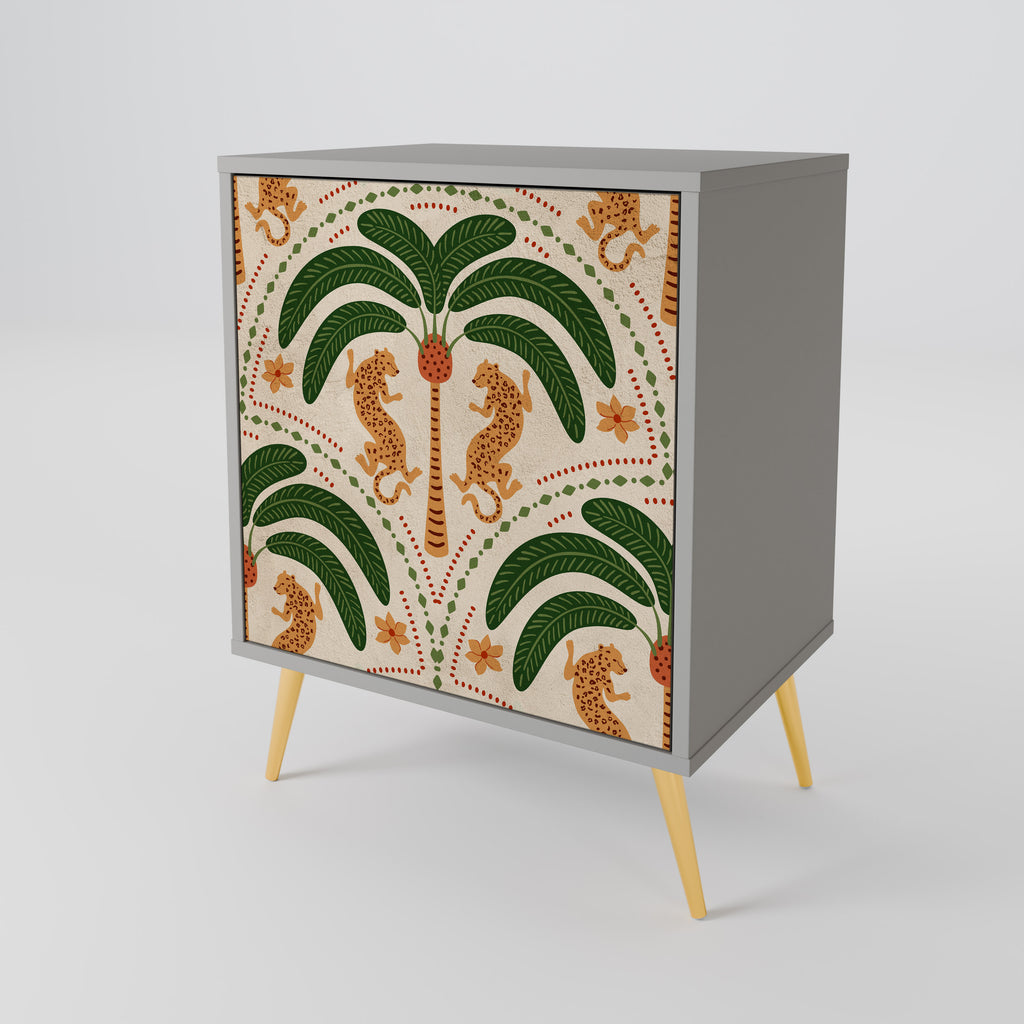 DANCING PREDATORS Skänk med 1 dörr i grå finish