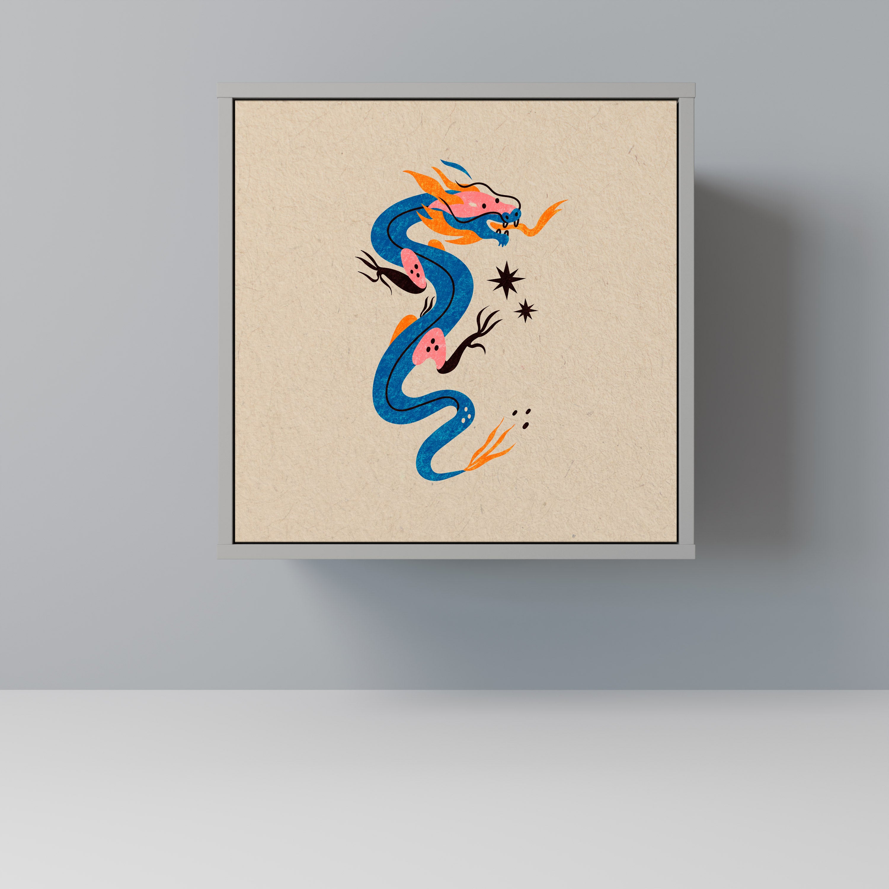 MYTOLOGISKA VARELSER Skänk med 1 dörr i grå finish