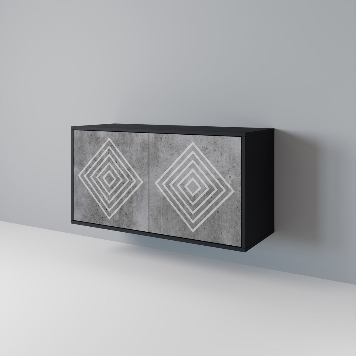 POLYGONAL ARTISTRY Skänk med två dörrar