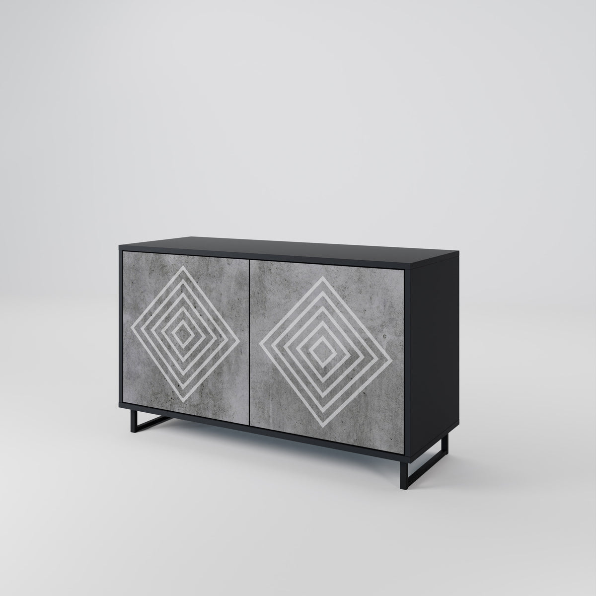 POLYGONAL ARTISTRY Skänk med två dörrar