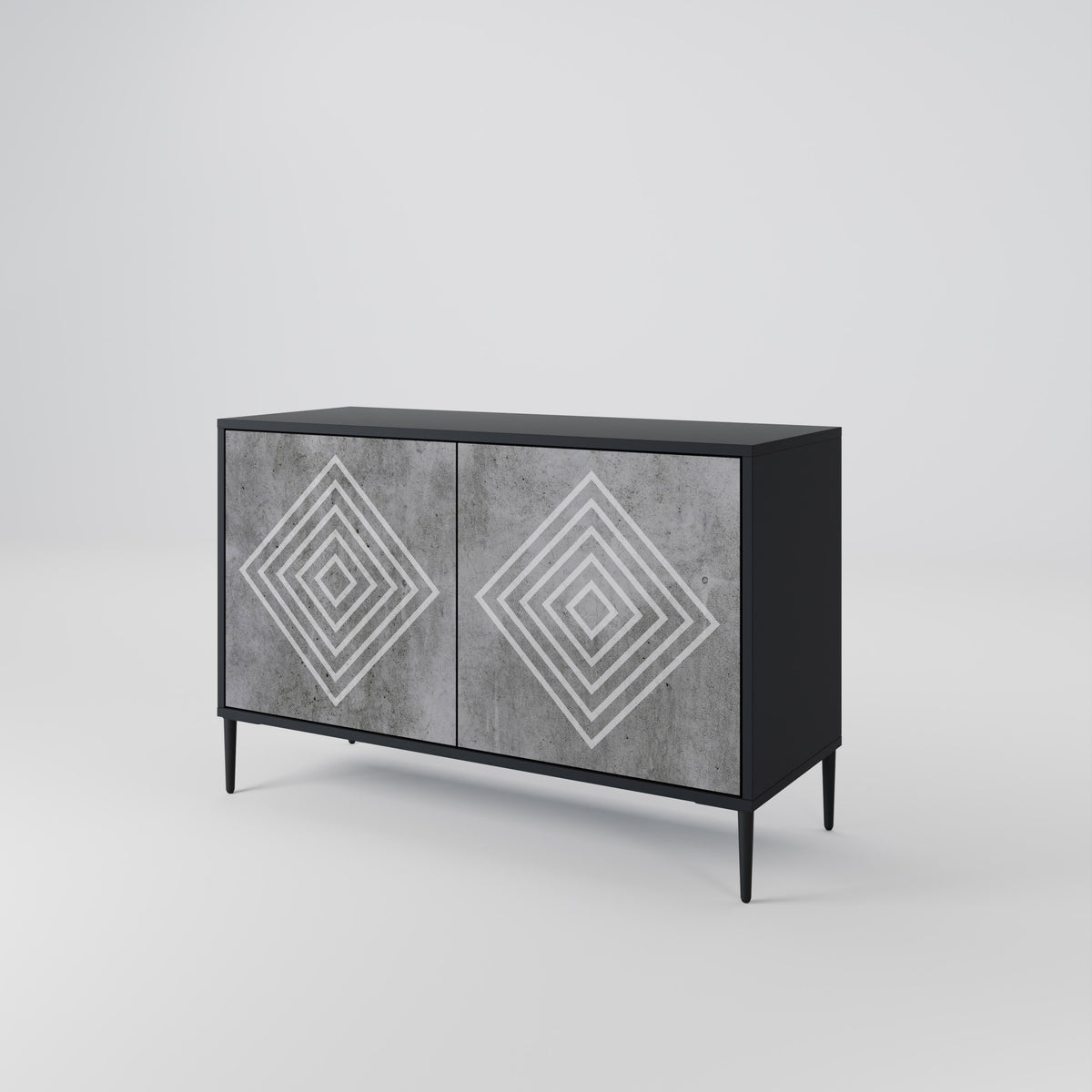 POLYGONAL ARTISTRY Skänk med två dörrar
