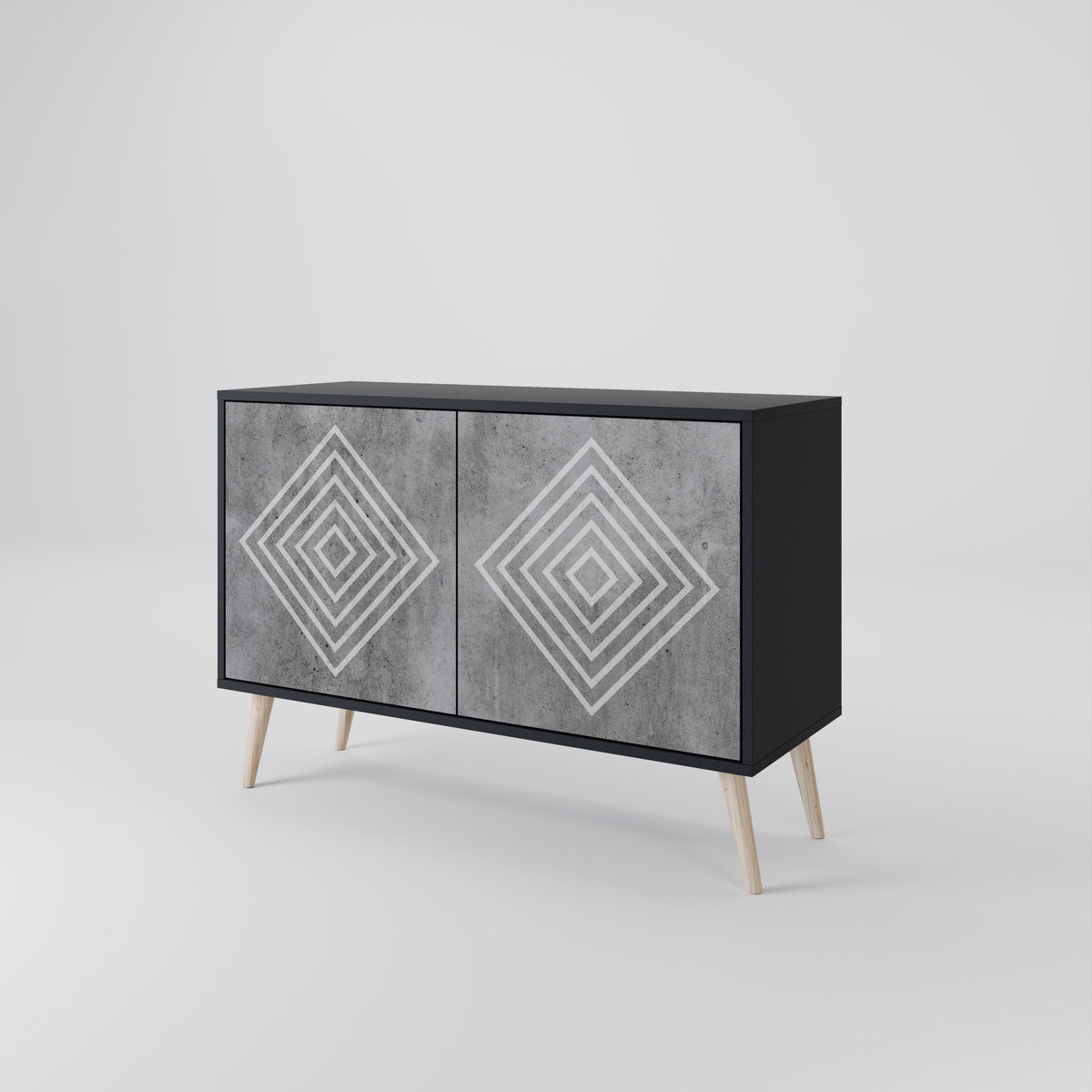 POLYGONAL ARTISTRY Skänk med två dörrar