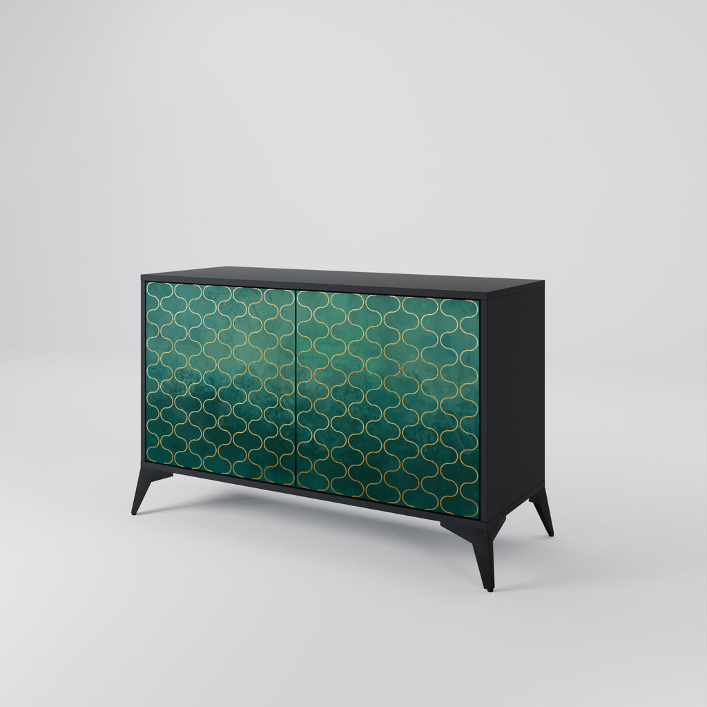 TESSELATED GREENRY 2-dörrars skänk i svart finish