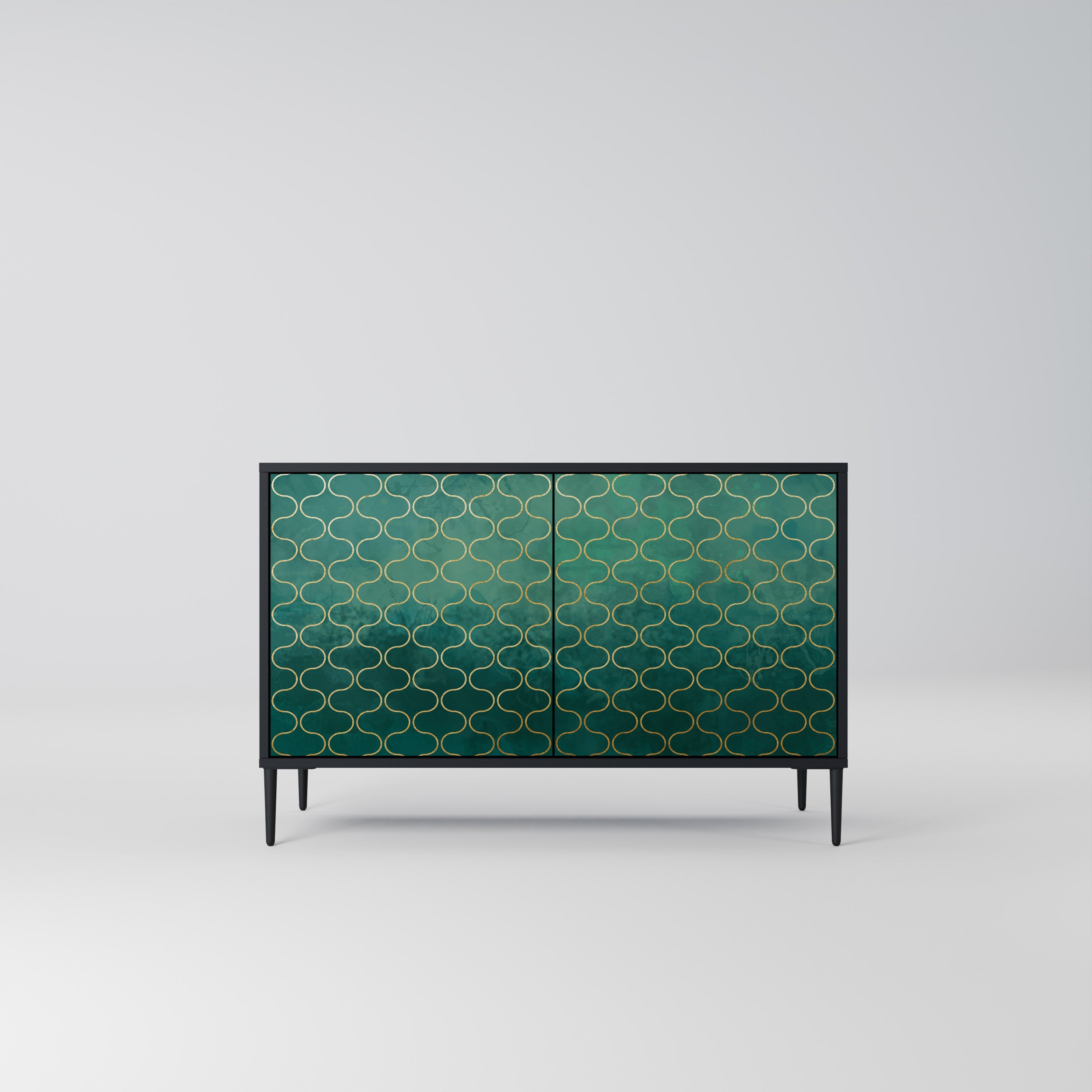TESSELATED GREENRY 2-dörrars skänk i svart finish
