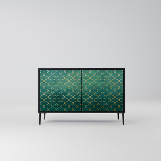 TESSELATED GREENRY 2-dörrars skänk i svart finish