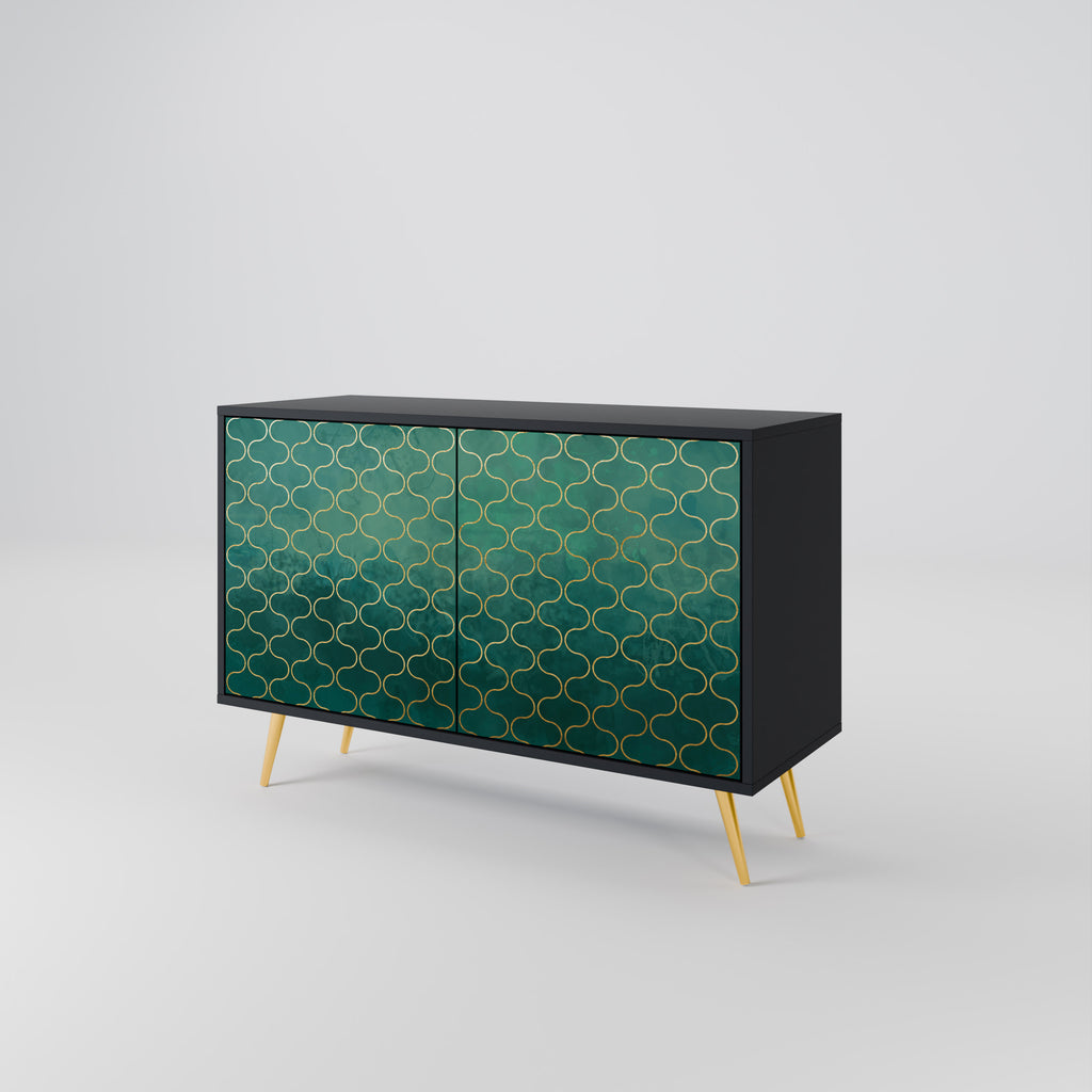 TESSELATED GREENRY 2-dörrars skänk i svart finish