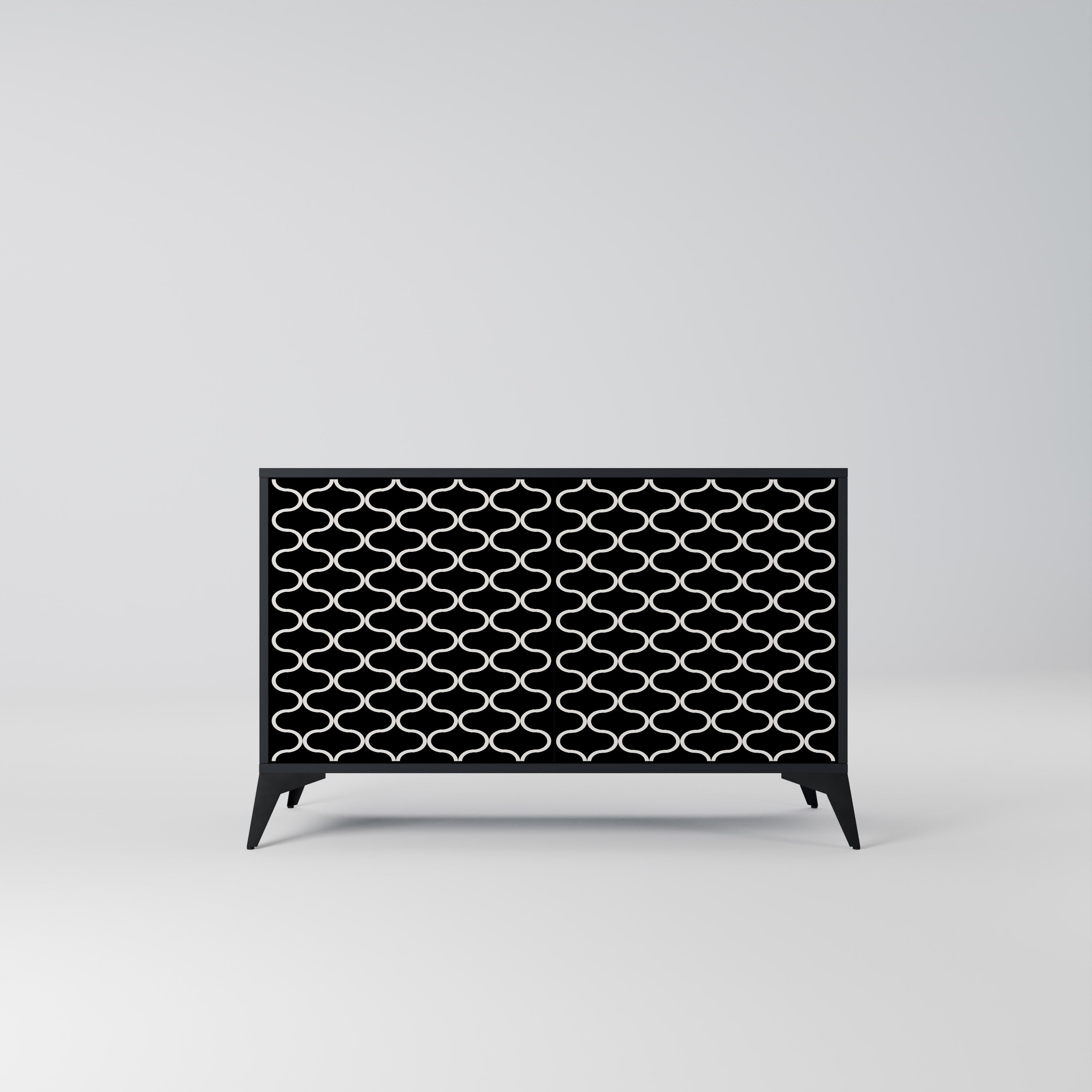 TESSELATED BLACKNESS 2-dörrars skänk i svart finish