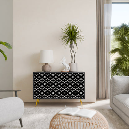 TESSELATED BLACKNESS 2-Door Sideboard in Black Finish