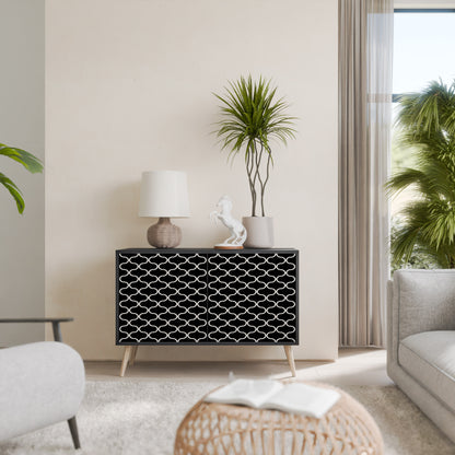 TESSELATED BLACKNESS 2-Door Sideboard in Black Finish