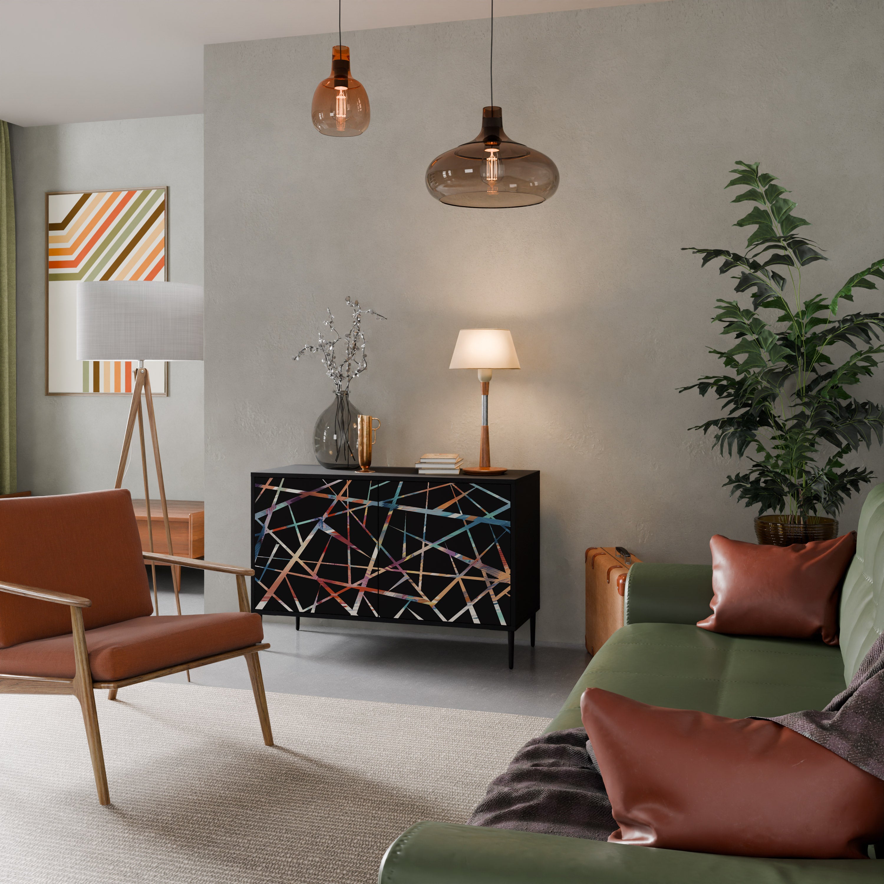 POLYGON VERVE 2-dörrars skänk i svart finish