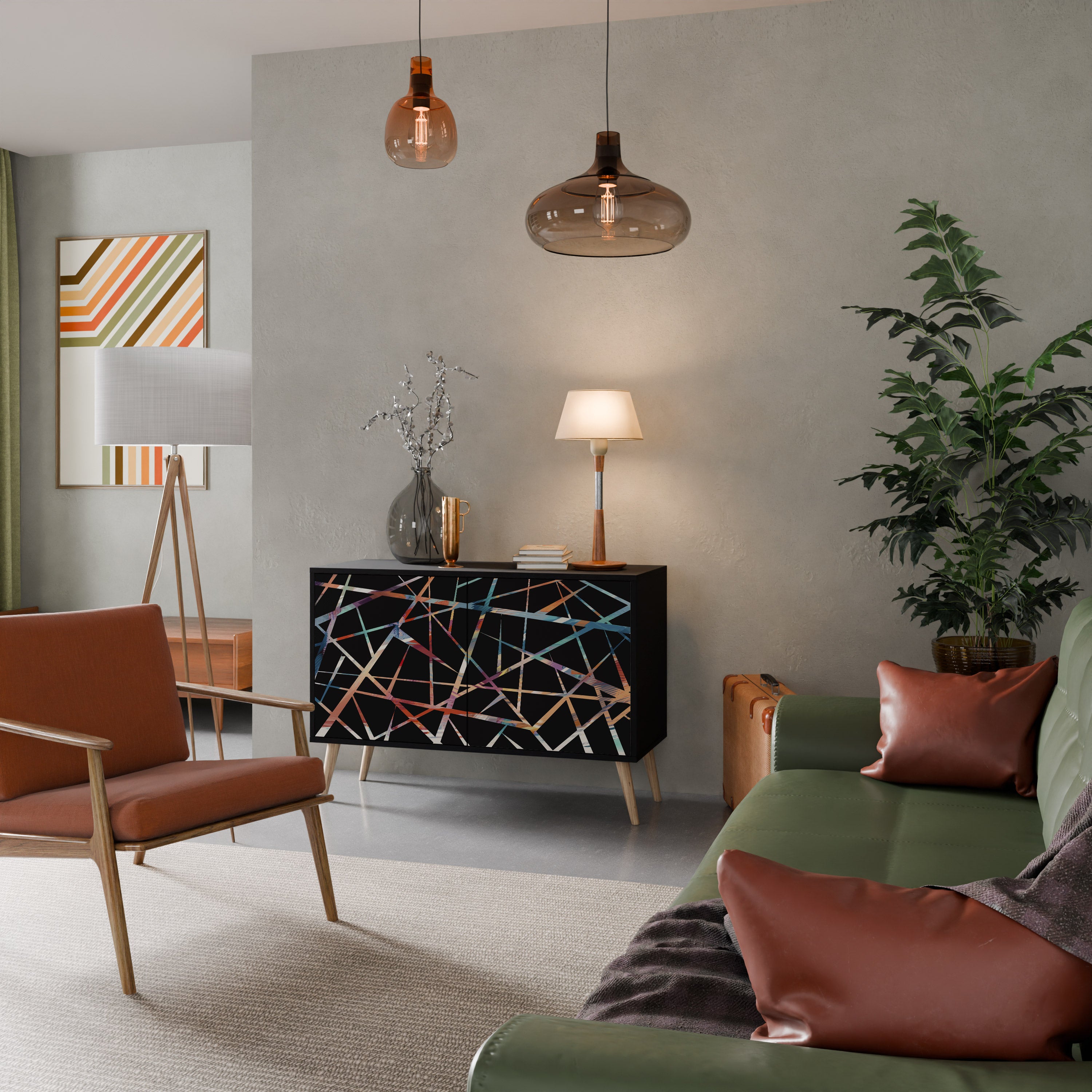 POLYGON VERVE 2-dörrars skänk i svart finish