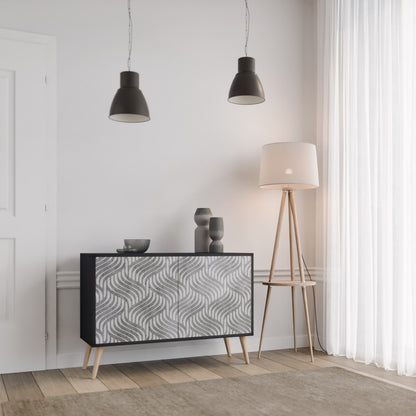 CONCRETE RÖRELSE 2-dörrars skänk i svart finish