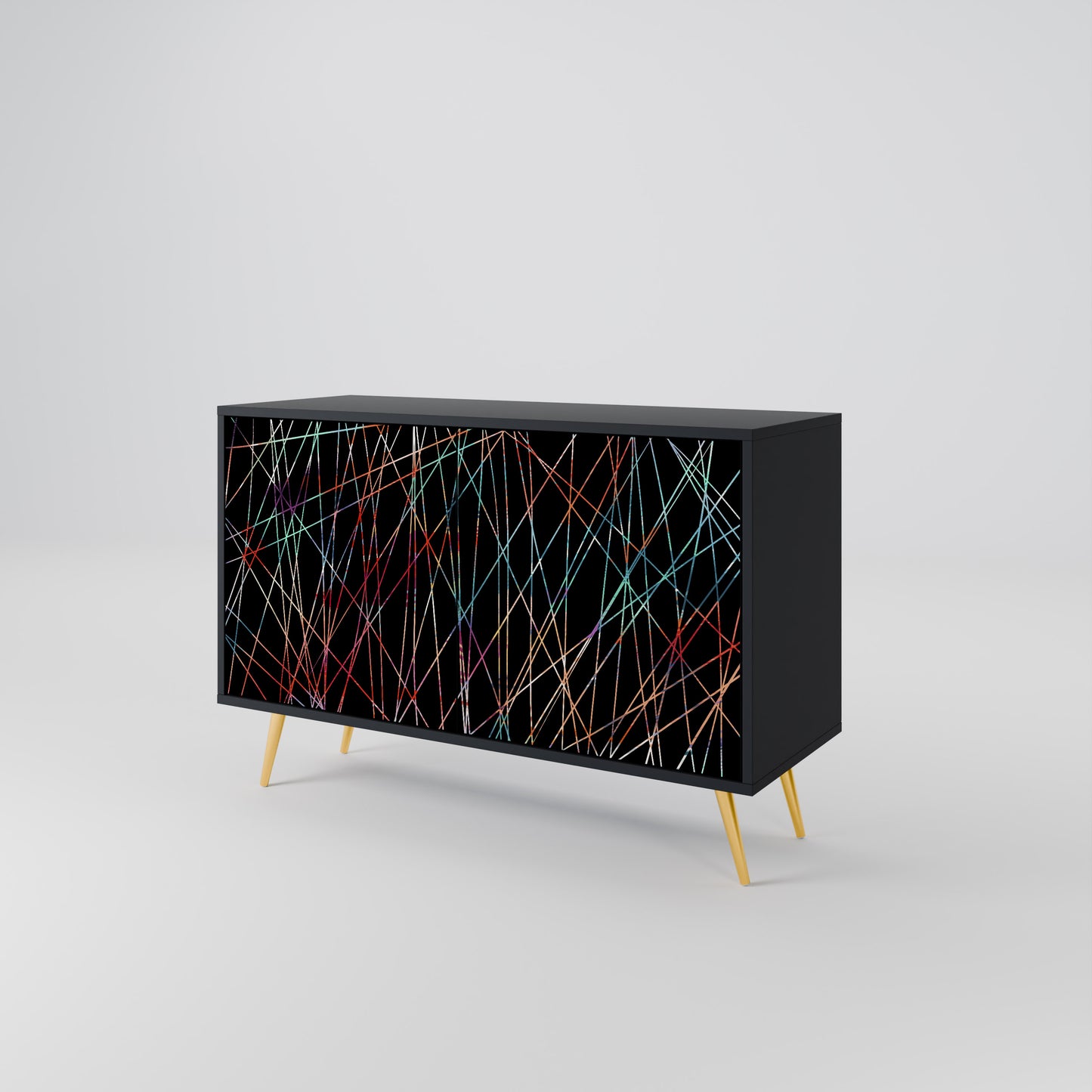 LUMINOUS SNARE 2-dörrars skänk i svart finish
