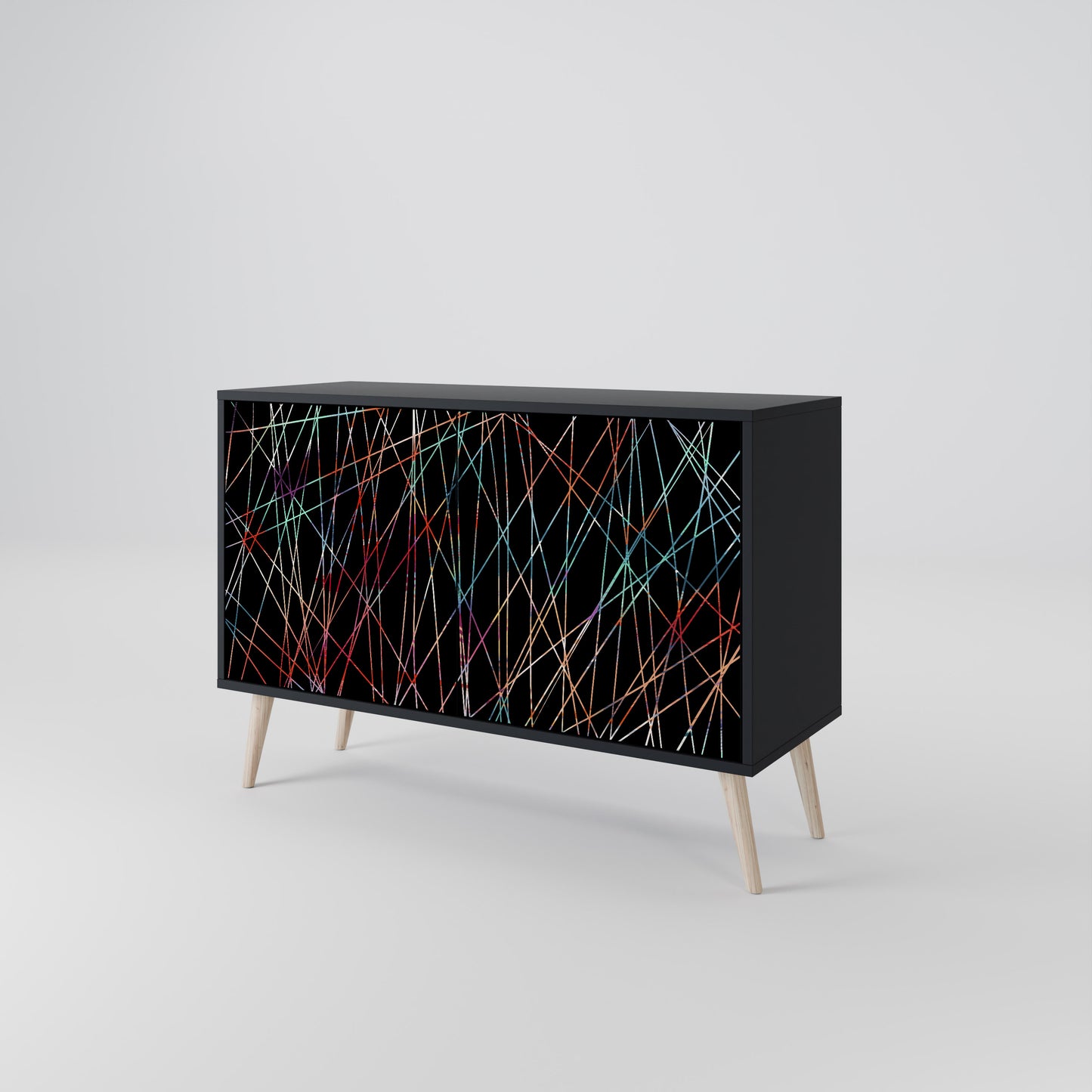 LUMINOUS SNARE 2-dörrars skänk i svart finish