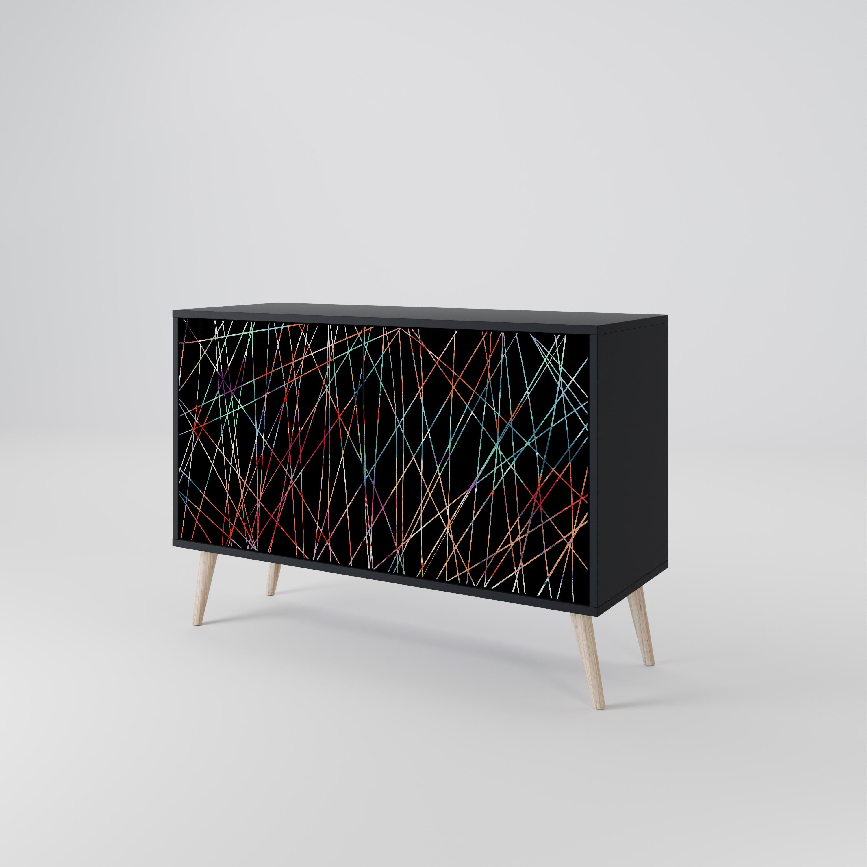 LUMINOUS SNARE 2-dörrars skänk i svart finish