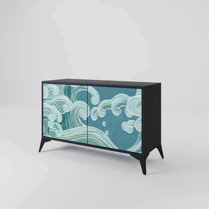 ASIAN SWAY 2-Door Sideboard in Black Finish