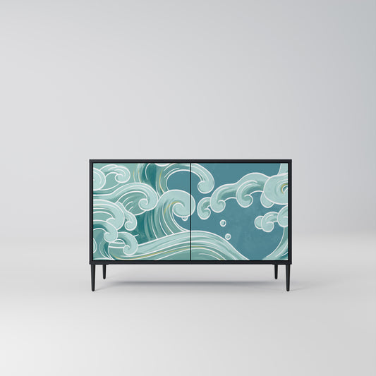 ASIAN SWAY 2-Door Sideboard in Black Finish