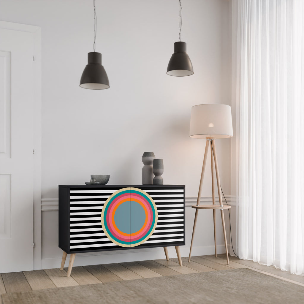 SPECTRA SHOWCASE 2-dörrars skänk i svart finish