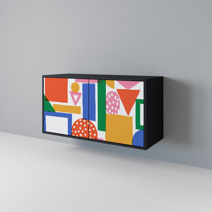 GEOMETRIC GLIMMER Skänk med två dörrar