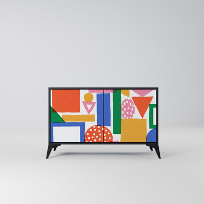 GEOMETRIC GLIMMER 2-Door Sideboard in Black Finish