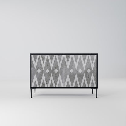 SHARP EDGES 2-Door Sideboard in Black Finish