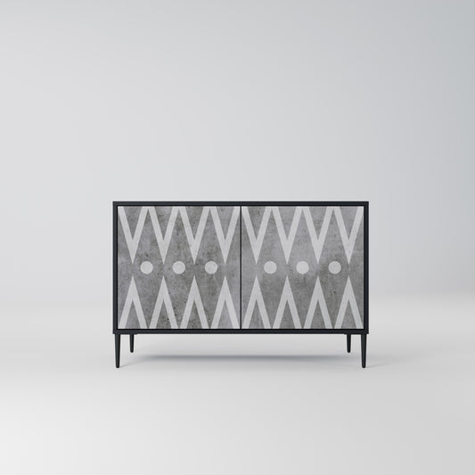 SHARP EDGES 2-Door Sideboard in Black Finish