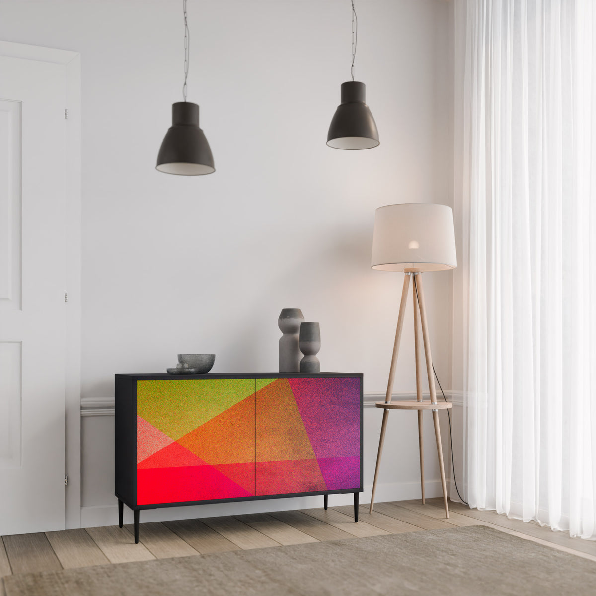 VIVID GEOMETRY Skänk med två dörrar