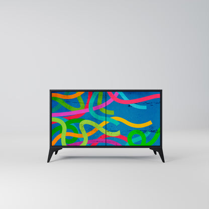 STREAMER TANGLE 2-Door Sideboard in Black Finish