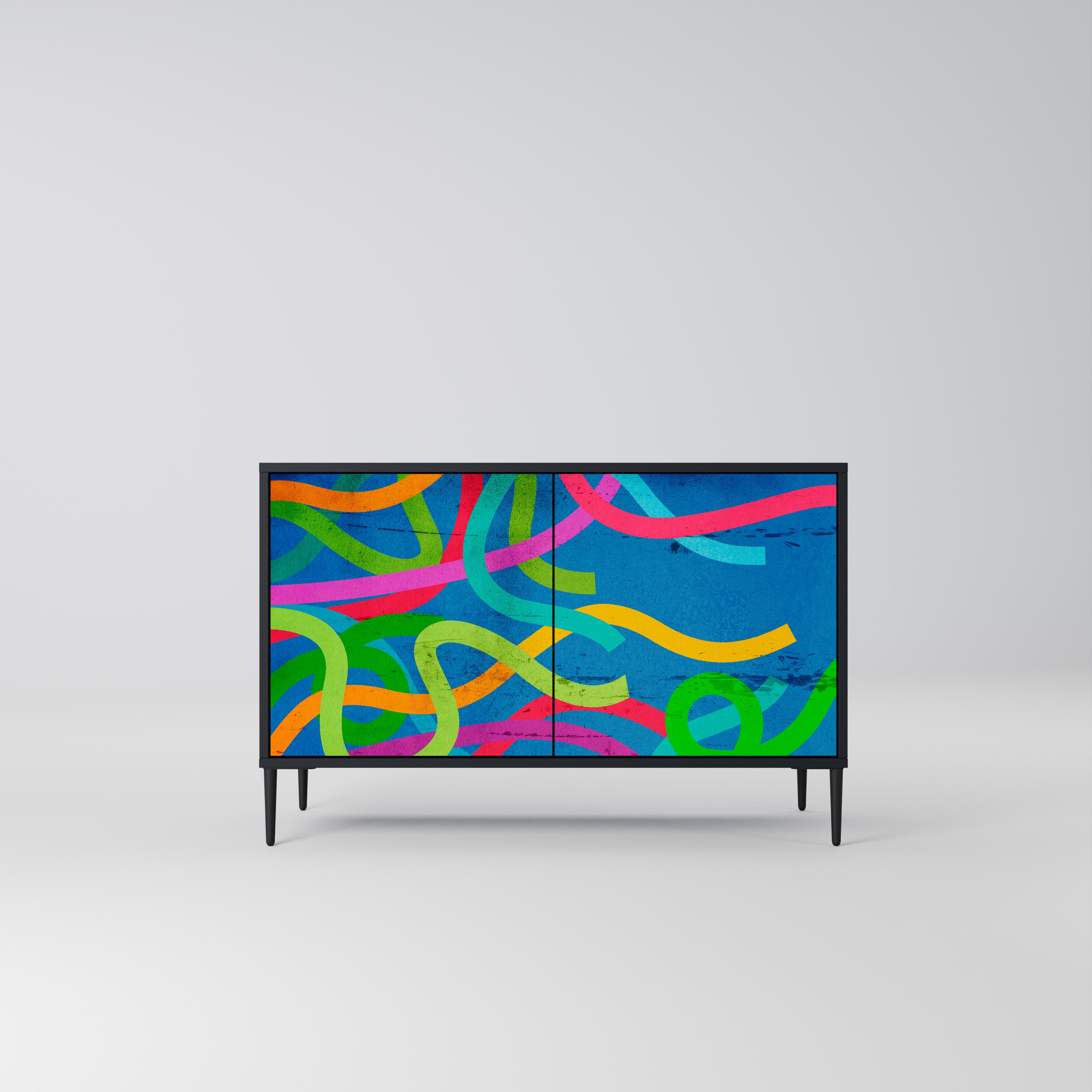 STREAMER TANGLE 2-dörrars skänk i svart finish