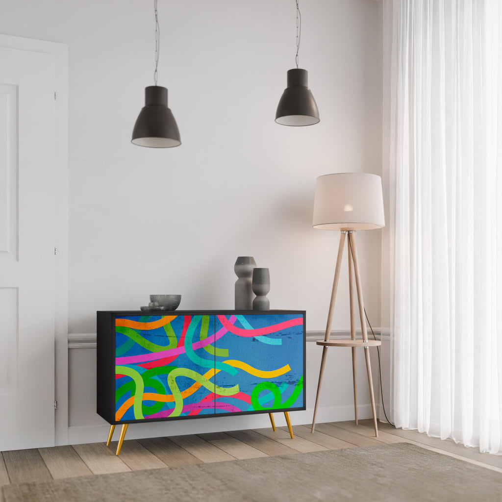 STREAMER TANGLE 2-dörrars skänk i svart finish