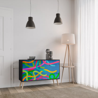 STREAMER TANGLE 2-Door Sideboard in Black Finish
