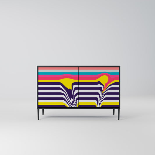 TONE COLLAPSE 2-Door Sideboard in Black Finish