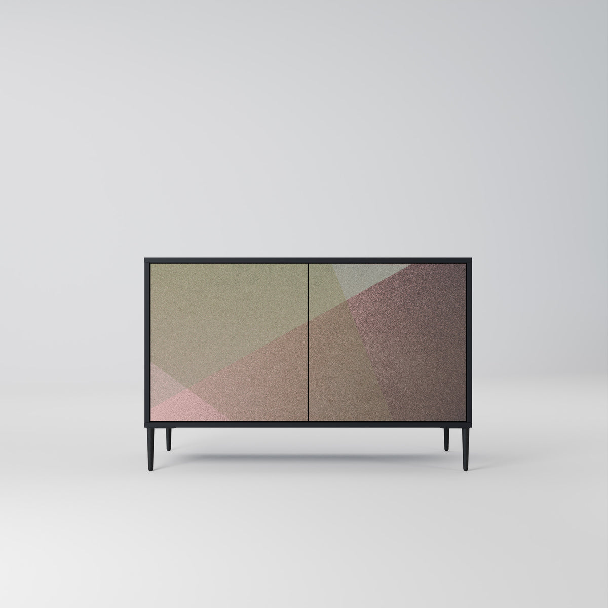 BEIGE GEOMETRY Skänk med två dörrar